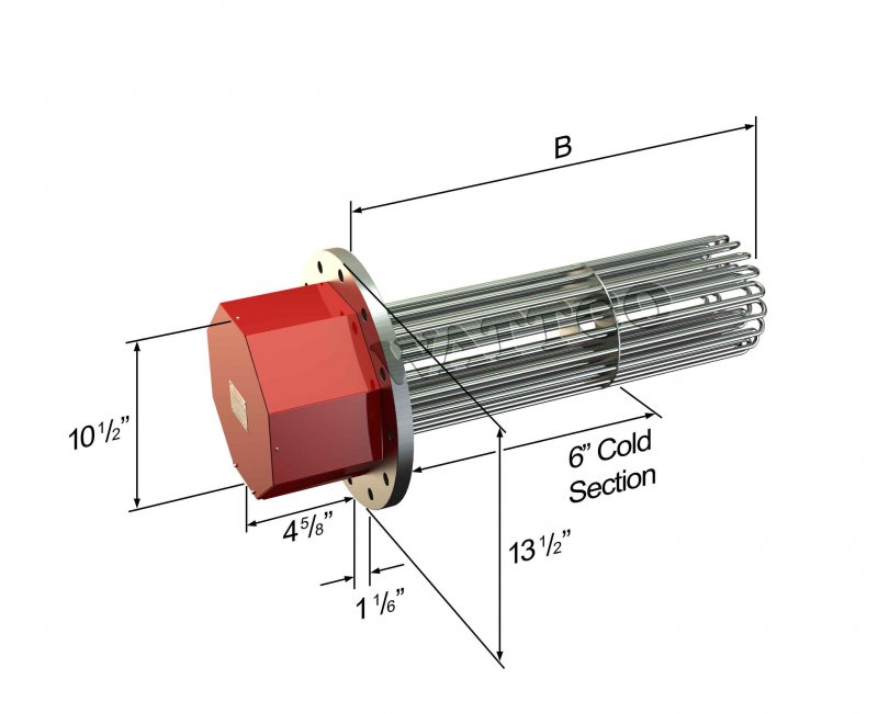 WATROD and FIREBAR ANSI Flange Immersion Heaters