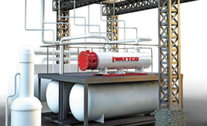 An immersion heater sits atop a set of oil tanks